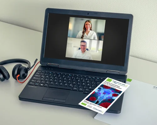 Prof. Dr. Clemens Tempfer und Dr Julia Hecken bei der Online-Veranstaltung „Aktuelle Erkenntnisse aus der Dysplasie-Einheit“
